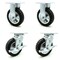 Service Caster 6 Inch Black Pneumatic Wheel Caster Swivel with Brakes and 2 Rigid SCC, 2PK SCC-100S150-PNB-TLB-2-R150-2 - alternate 1